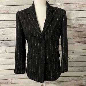 Bernard Zins Saks 5th Ave. Black and White Striped Blazer Size 4